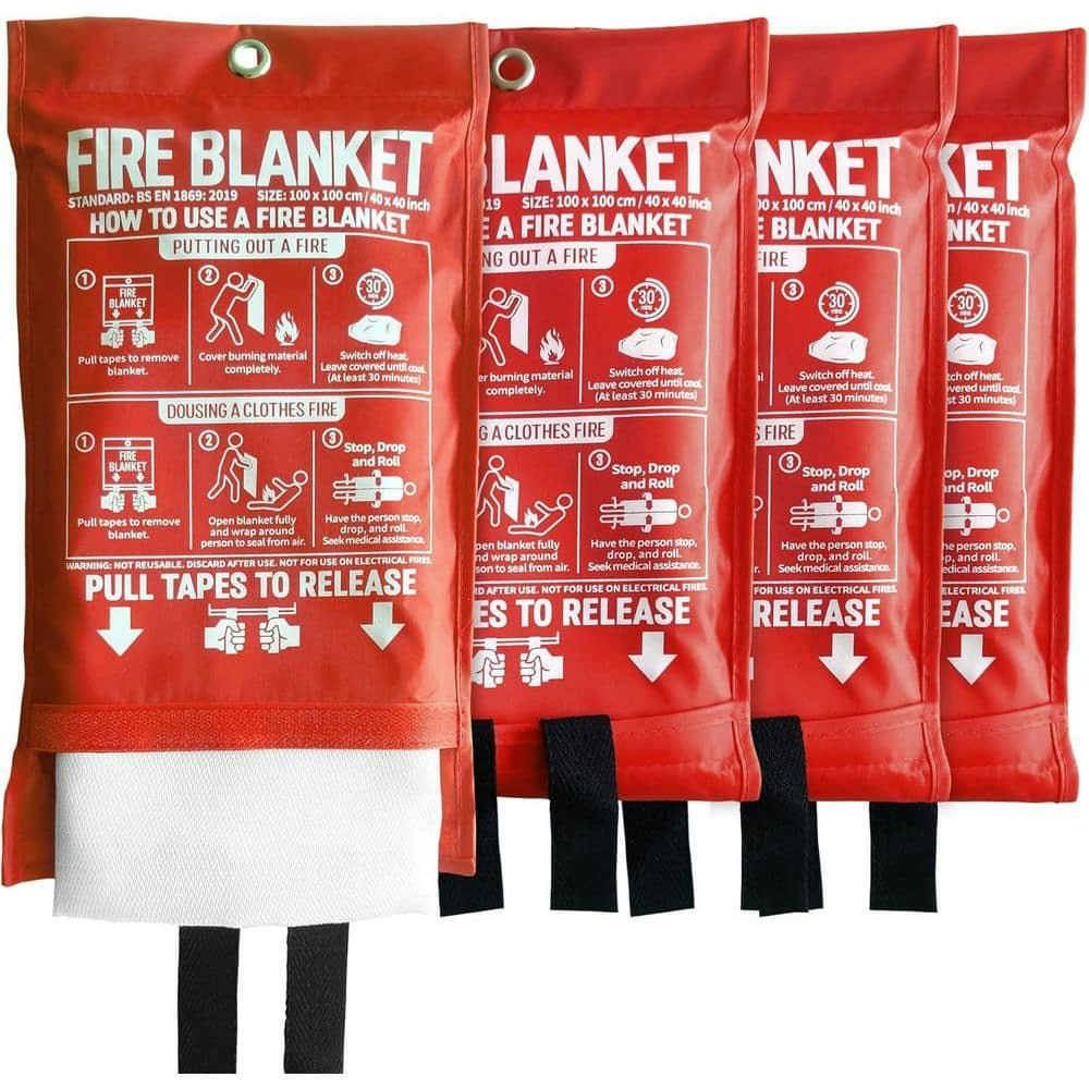 40" x 40" Fiberglass Fire Blanket 4-Pack: $83.99