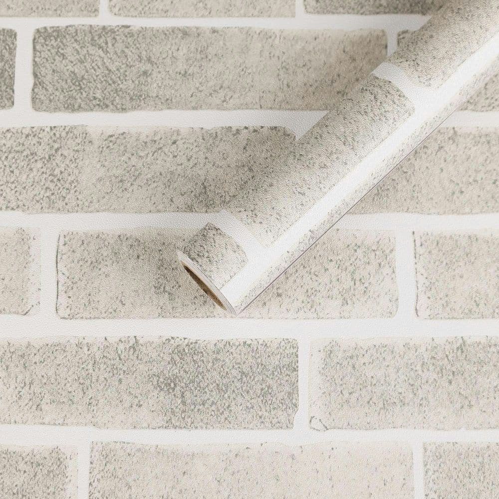 Gray Peel & Stick Faux Brick Wallpaper 62" x 197": $25.83 Gray Peel & Stick Faux Brick Wallpaper 62" x 197": $25.83