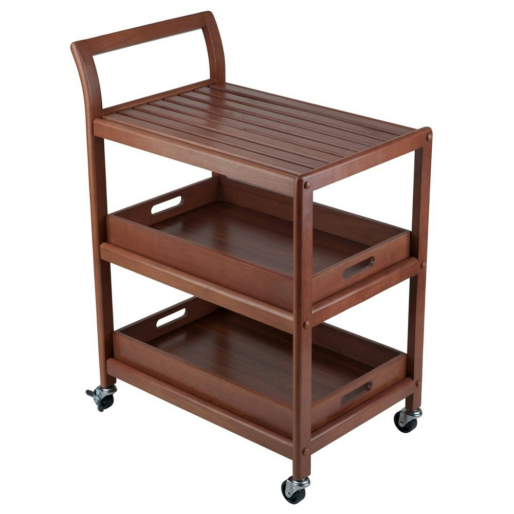 Winsome Albert Walnut Entertainment Cart: $93.99