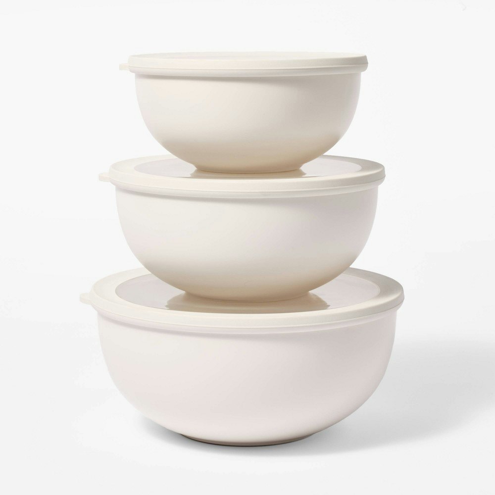 Figmint 3-Piece Plastic Mixing Bowl Set with Lids: $22