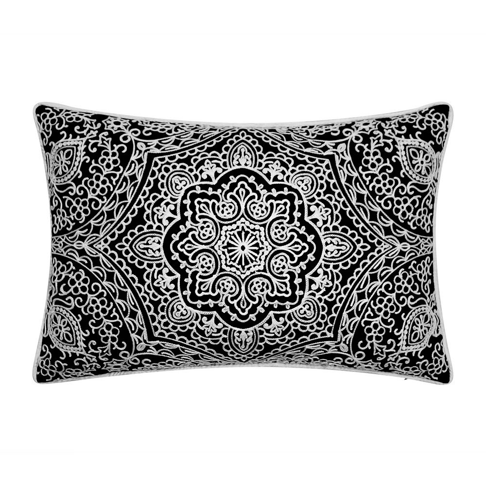 12"x18" Edie@Home Arabesque Embroidered Oblong Pillow: $39.49