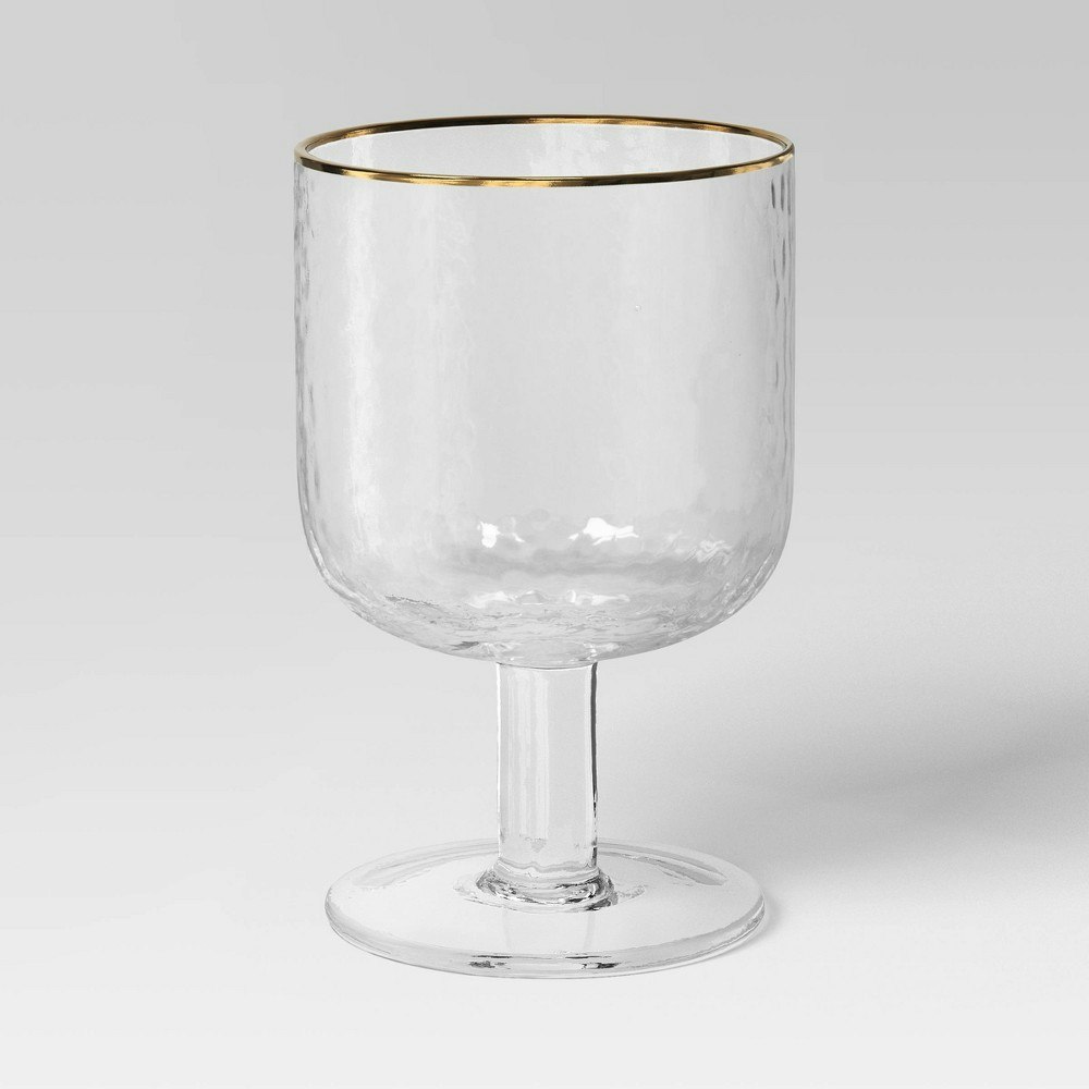 Threshold Hammered Gold Rim Stemmed Wine Glass 10.15oz: $8 Threshold Hammered Gold Rim Stemmed Wine Glass 10.15oz: $8