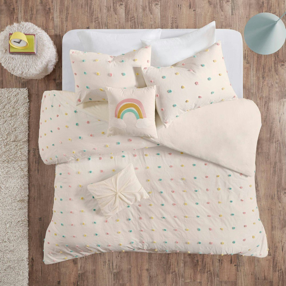 Urban Habitat Kelsey Cotton Pom-Pom Twin/Twin XL Duvet Cover 4-Piece Set: $67.99