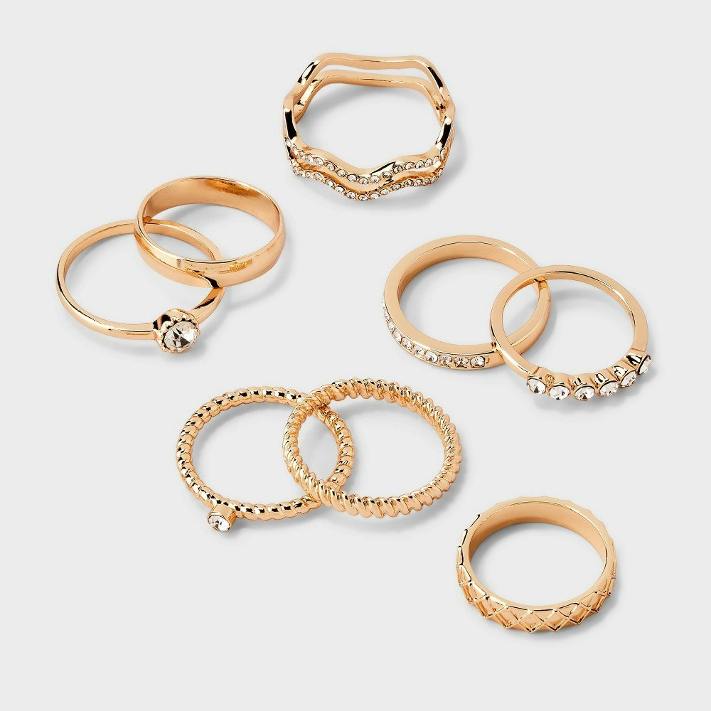 Wild Fable Rhinestone Band Ring 8-Pack: $10 Wild Fable Rhinestone Band Ring 8-Pack: $10