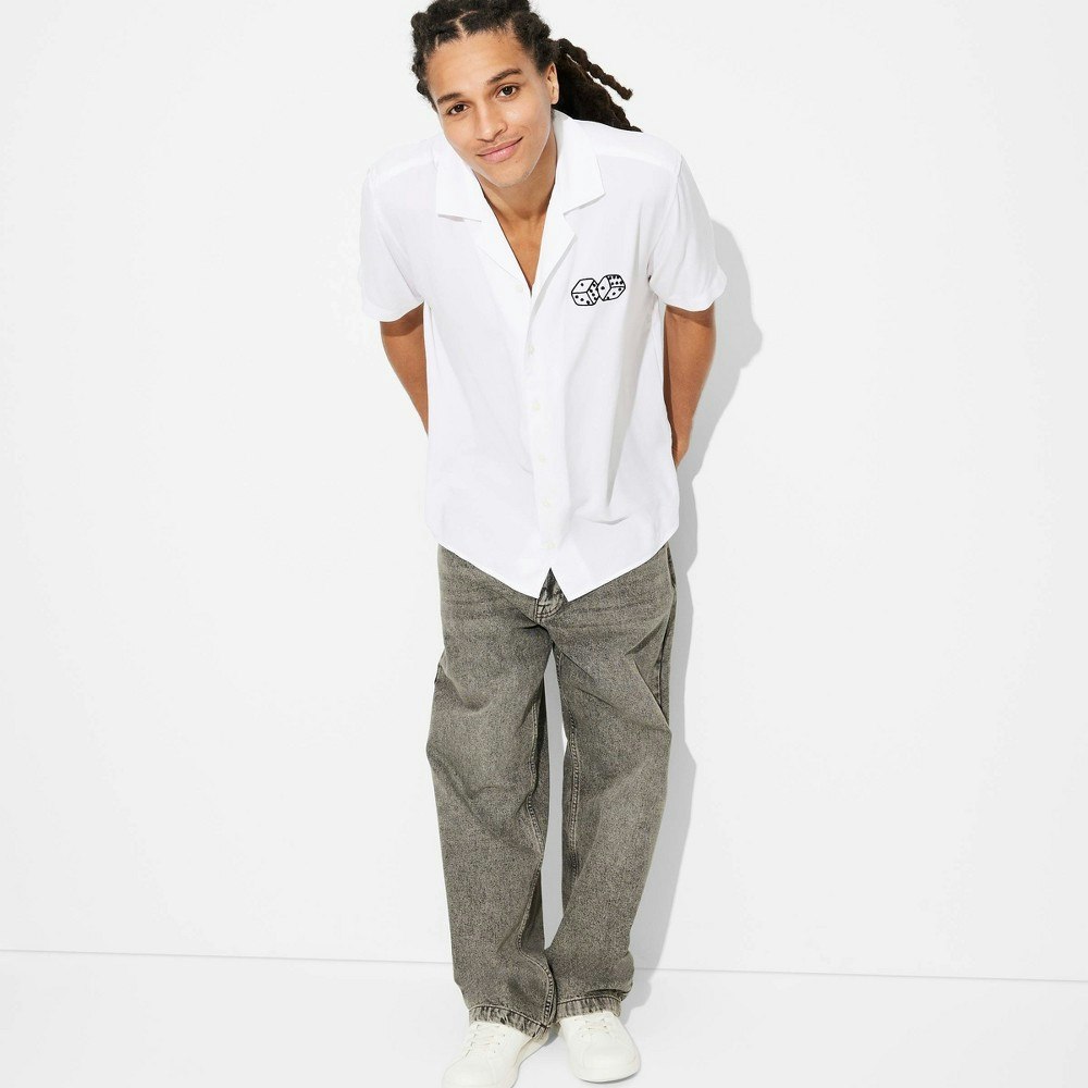 Men's Relaxed Fit Short Sleeve Button-Down Shirt: $22 Men's Relaxed Fit Short Sleeve Button-Down Shirt: $22