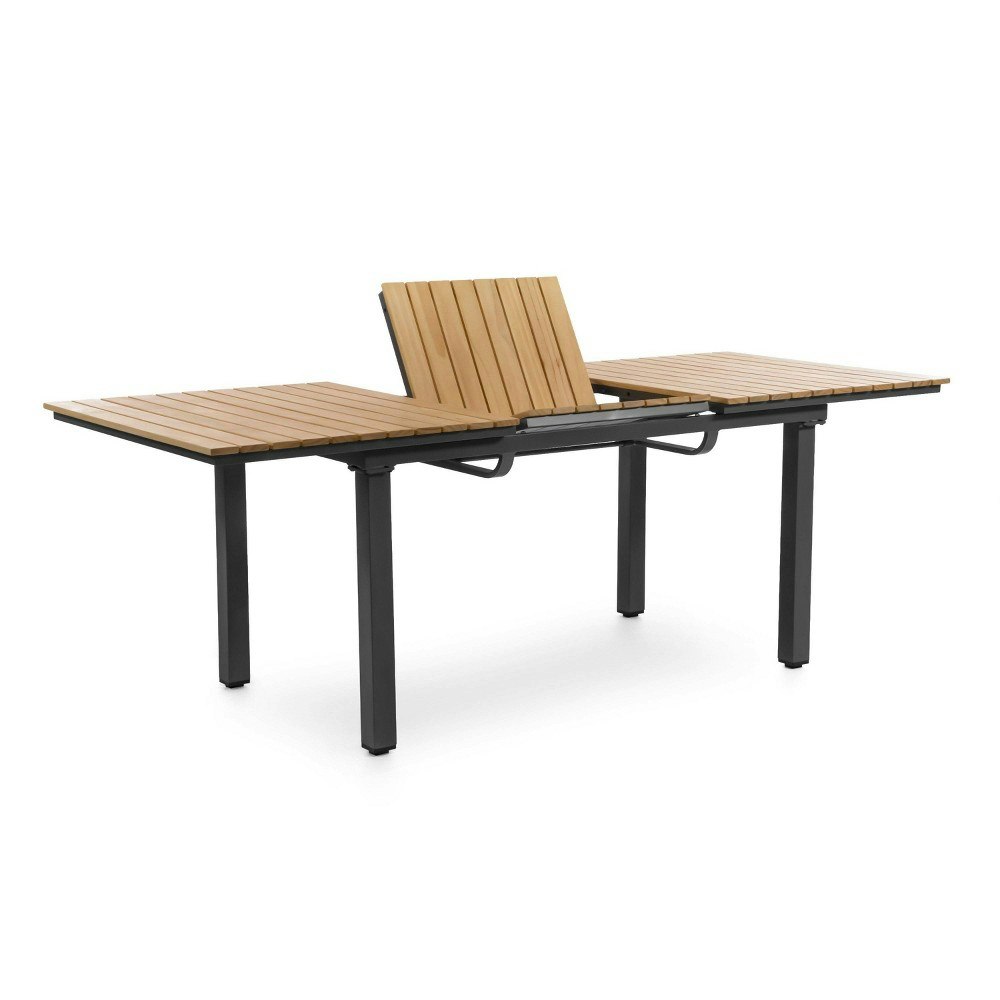 Greemotion Mackay 61.4"-93.9" Teak Wood and Metal Outdoor Dining Table: $1,018.99 Greemotion Mackay 61.4"-93.9" Teak Wood and Metal Outdoor Dining Table: $1,018.99
