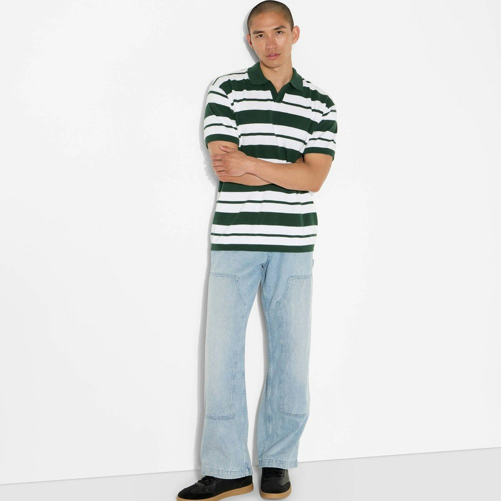 Original Use Men's Johnny Collar Striped Sweater: $25 Original Use Men's Johnny Collar Striped Sweater: $25