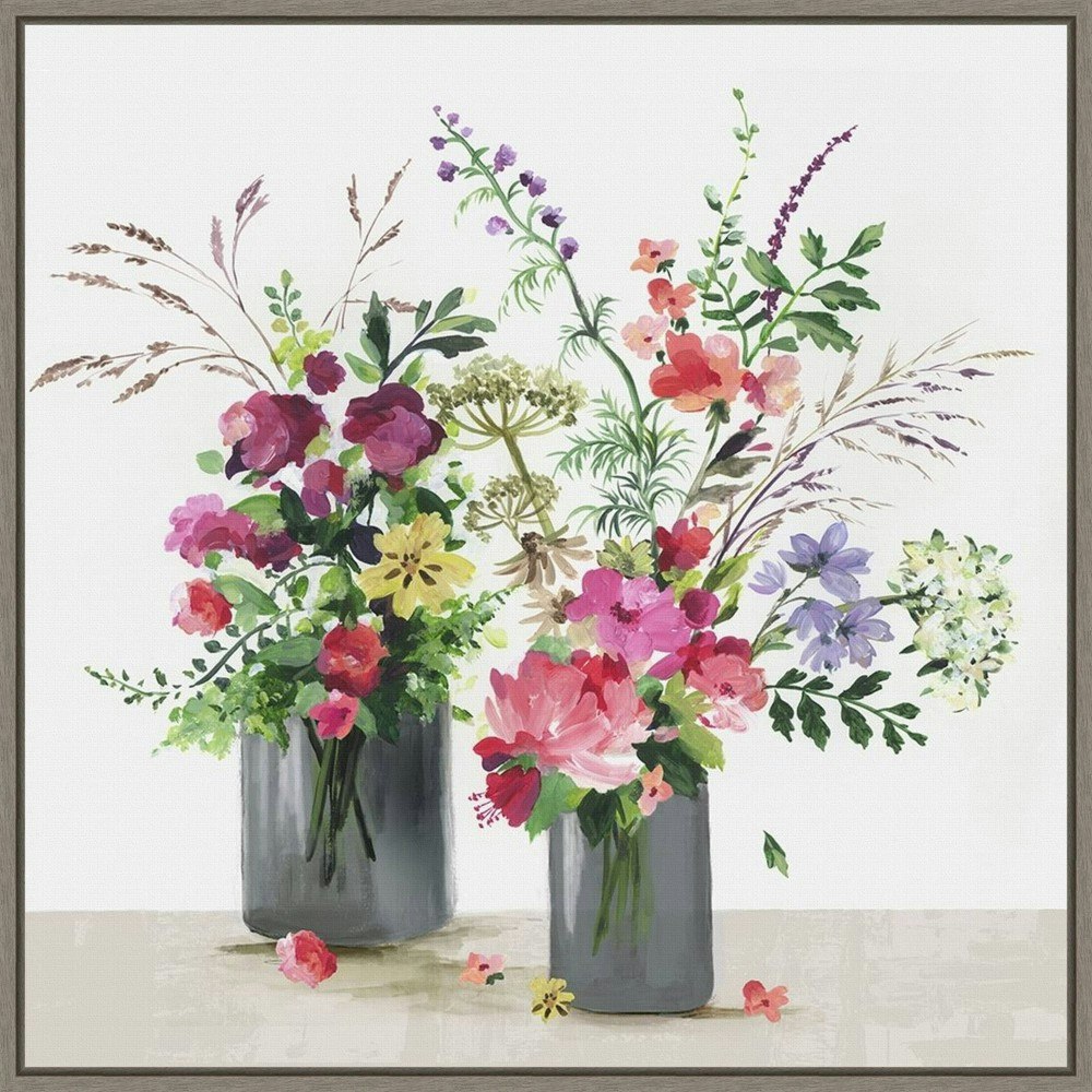 Asia Jensen Glass Florals 22" x 22" Framed Canvas Wall Art: $98.99 Asia Jensen Glass Florals 22" x 22" Framed Canvas Wall Art: $98.99