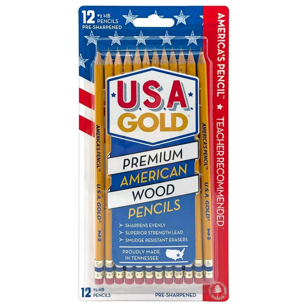 USA Gold #2 HB Pencils 12-Pack: $2.79