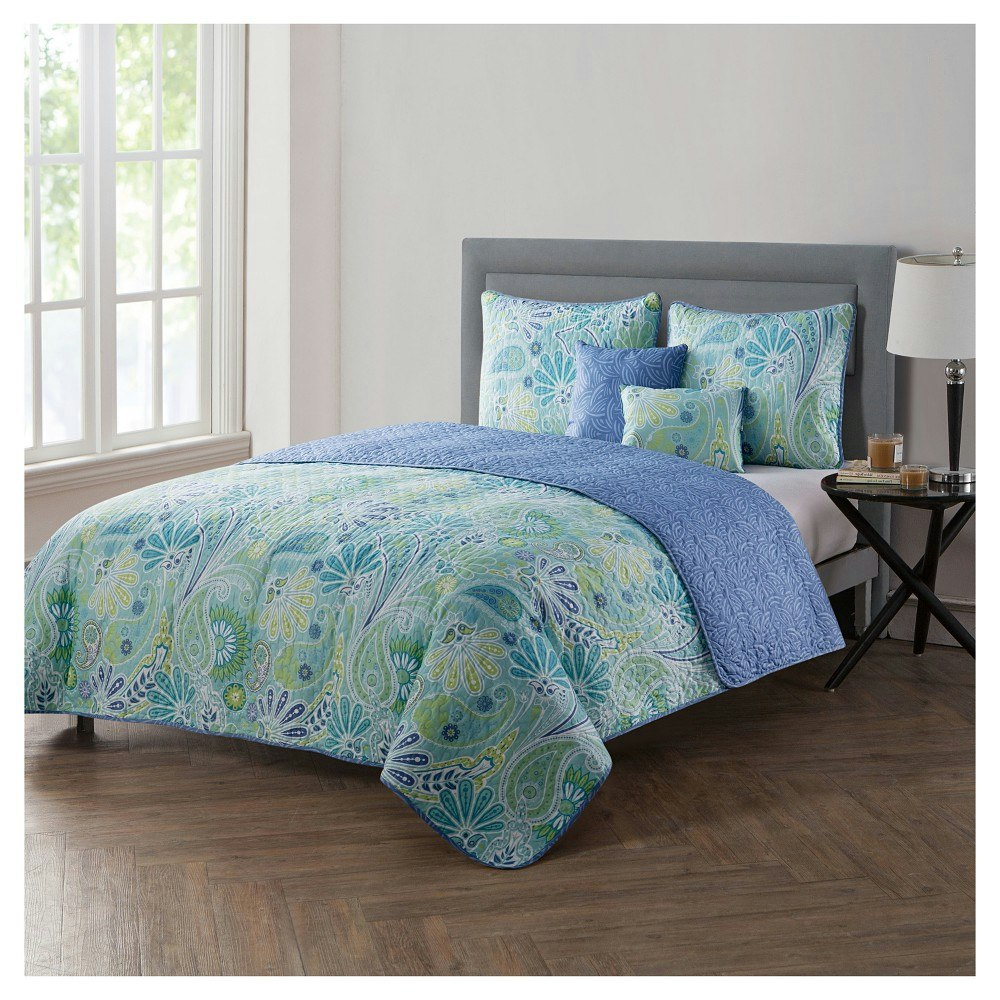 VCNY Harmony Reversible Paisley King Quilt Set: $36.99