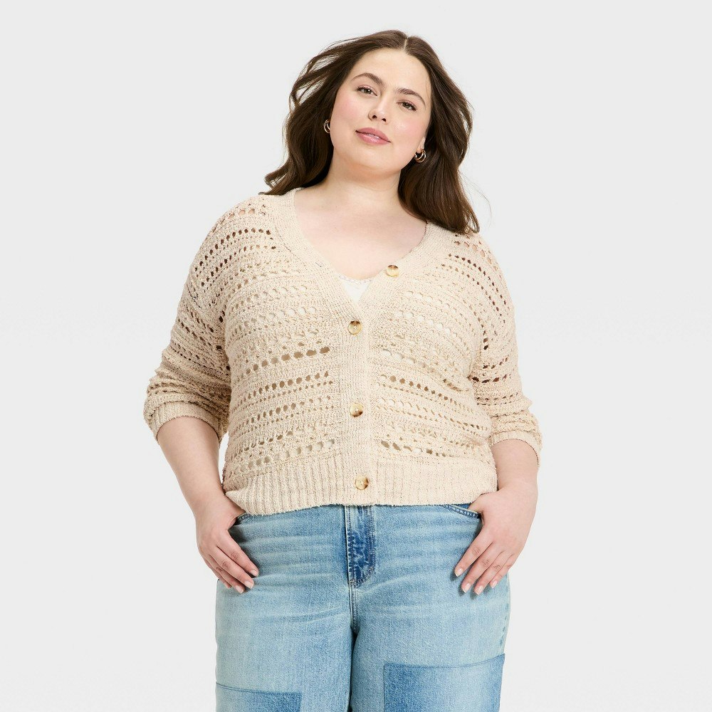 Universal Thread Women's Openwork Cardigan Sweater 1X: $38