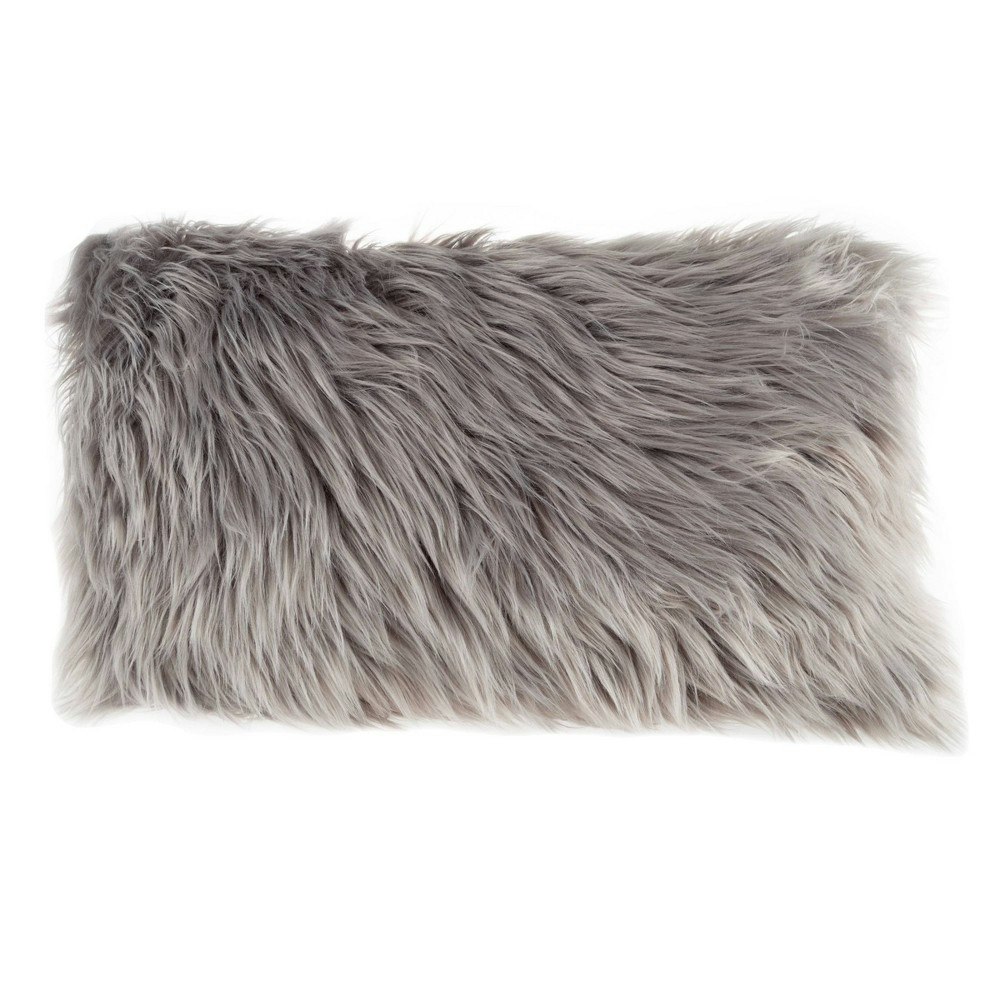 Hastings Home 12"x20" Faux Fur Lumbar Throw Pillow: $39.99