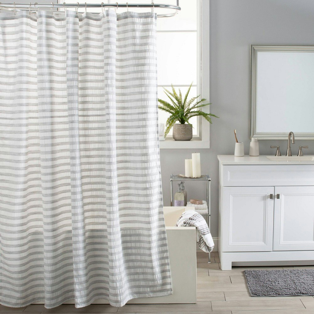 Moda at Home Camden Stripe Pucker Shower Curtain: $33.99