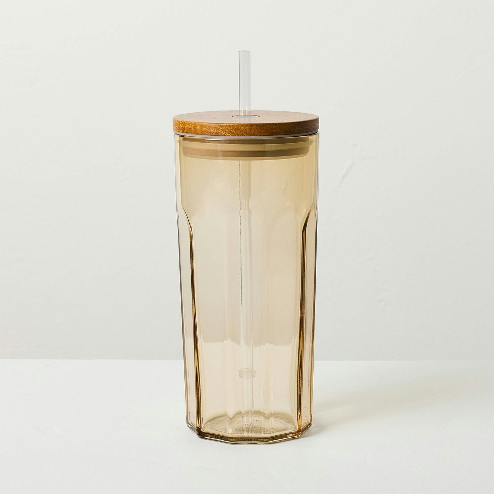 Hearth & Hand with Magnolia 21oz Glass Tumbler with Wooden Lid: $11.99 Hearth & Hand with Magnolia 21oz Glass Tumbler with Wooden Lid: $11.99