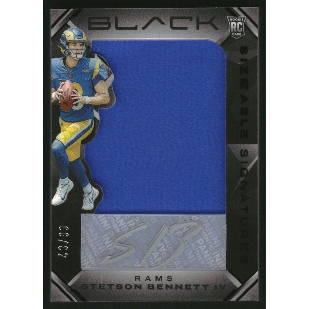 2023 Panini Black Stetson Bennett IV Rookie Jersey Autograph Card: $20