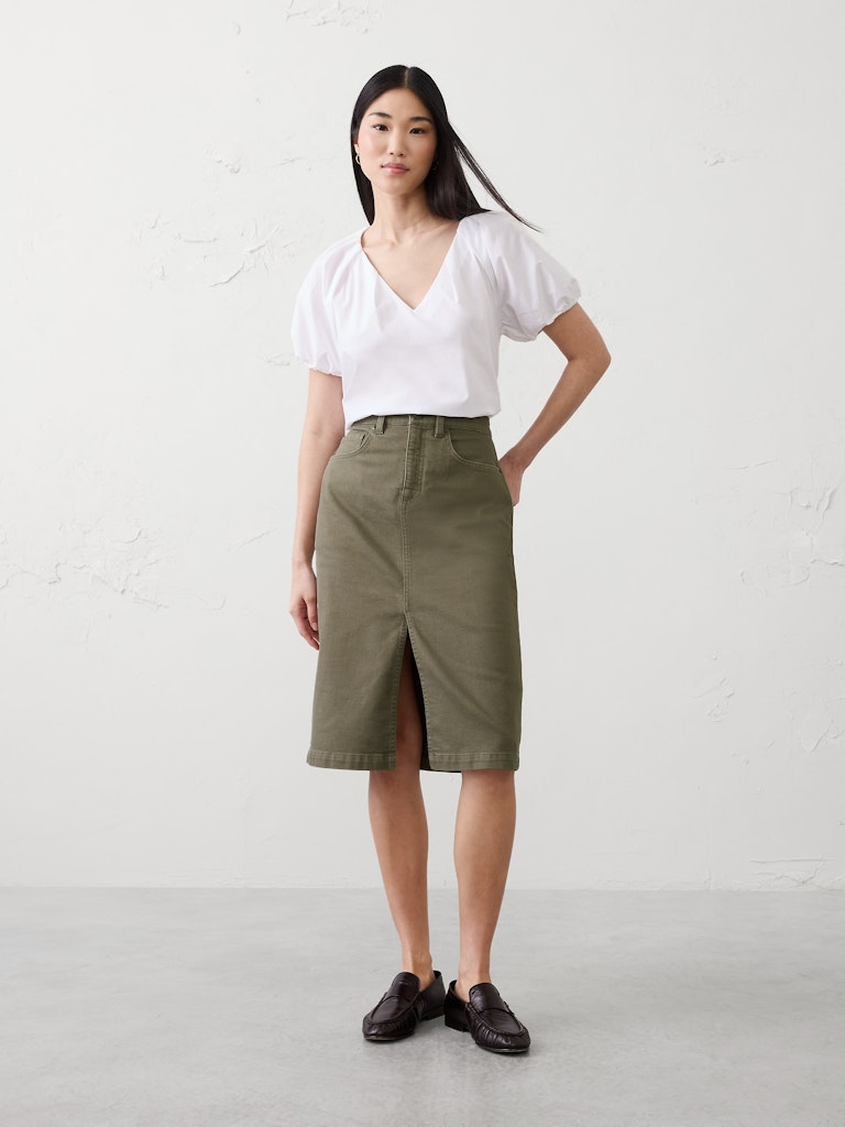 Denim Pencil Skirt: $50 Denim Pencil Skirt: $50