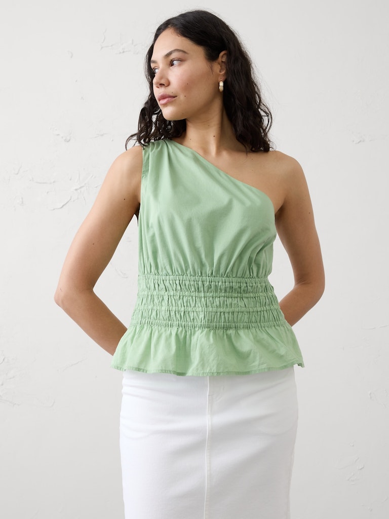 Voile One-Shoulder Smocked Top: $43.97 Voile One-Shoulder Smocked Top: $43.97
