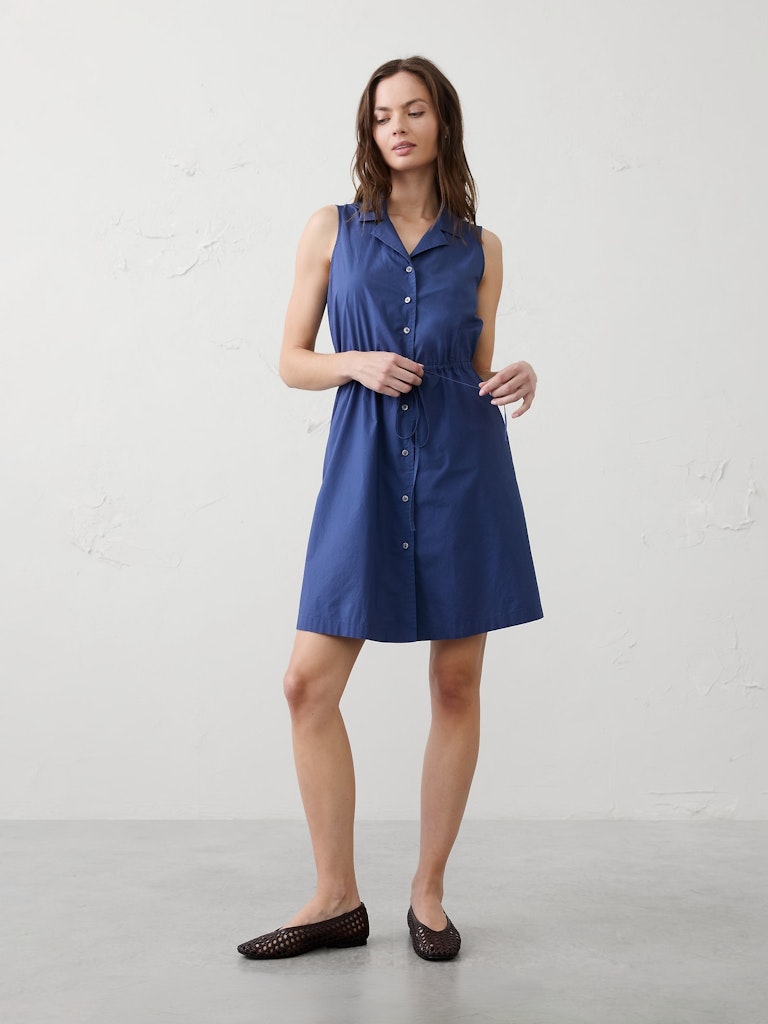 Cinched Poplin Shirtdress: $60 Cinched Poplin Shirtdress: $60