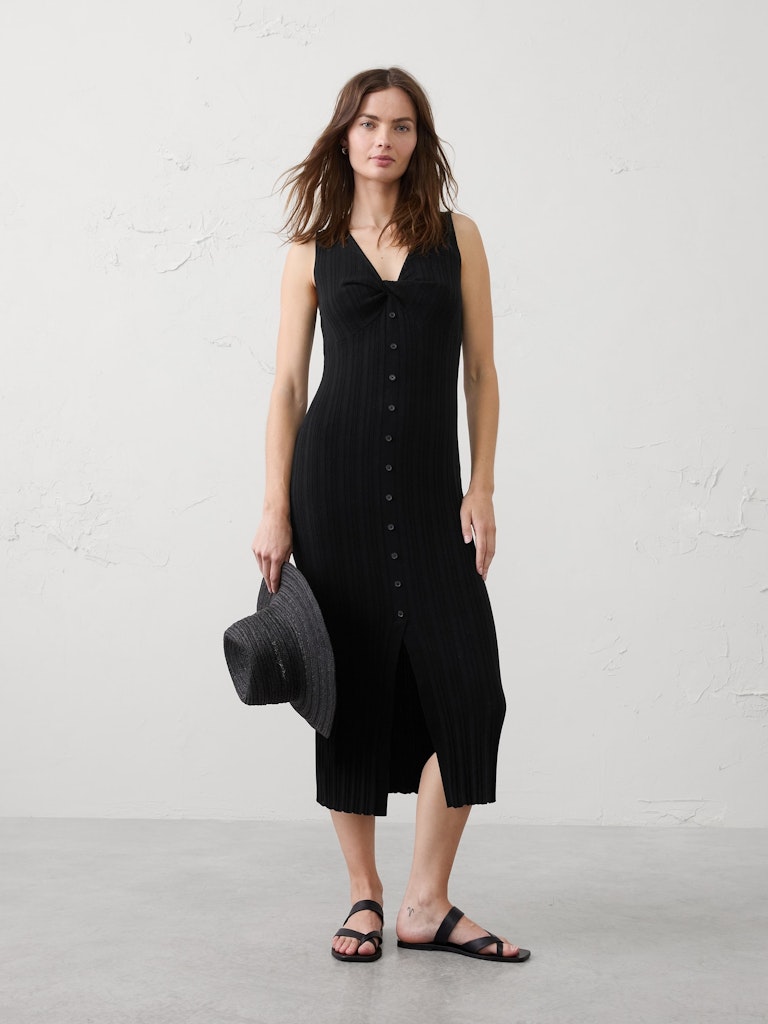 Button-Through Midi Dress: $75 Button-Through Midi Dress: $75