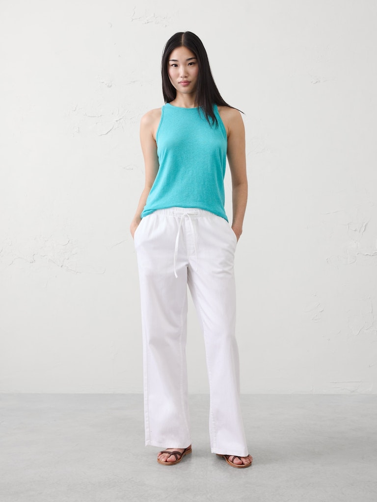Linen-Blend Racer Back Tank: $15 Linen-Blend Racer Back Tank: $15
