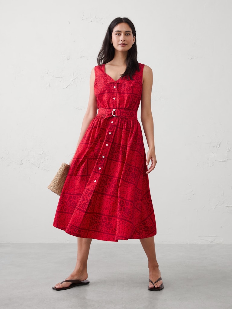 Poplin Knee-Length Dress: $70