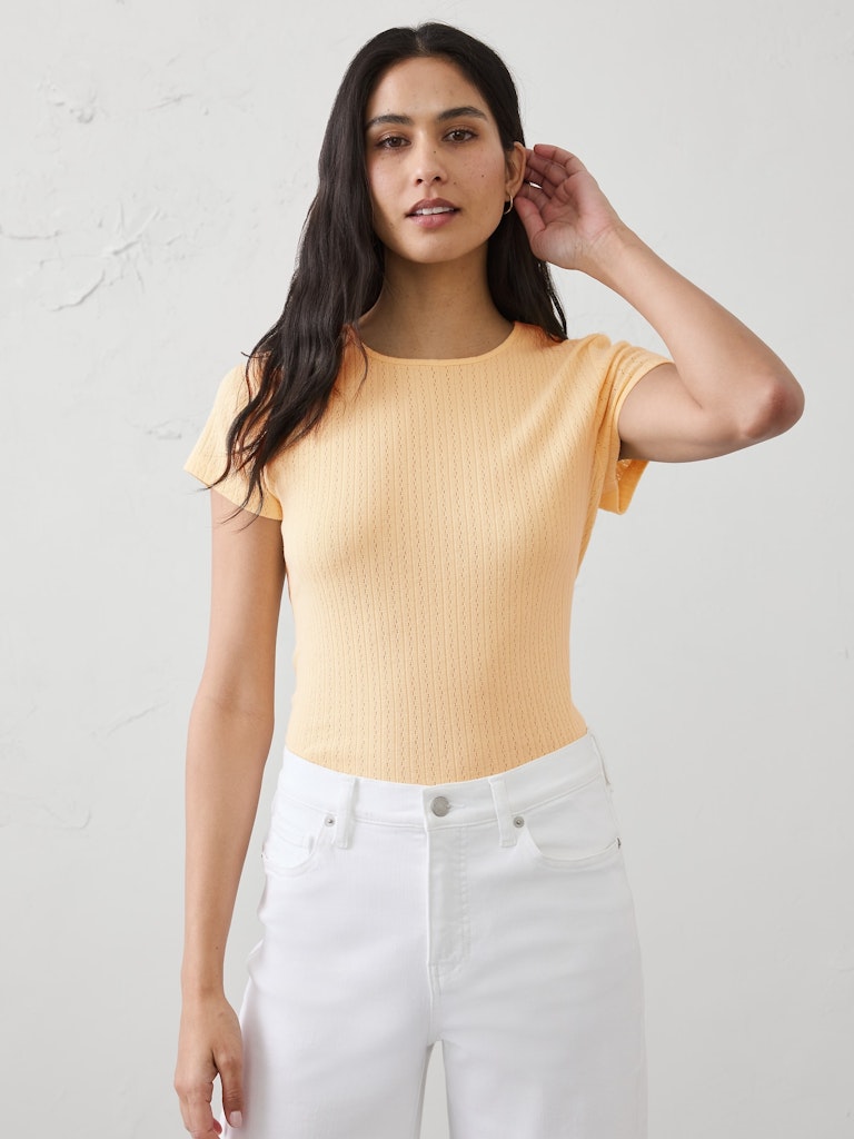 Pointelle Baby T-Shirt: $25 Pointelle Baby T-Shirt: $25