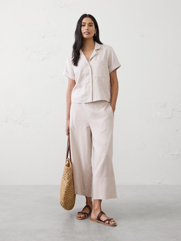 Linen-Blend Shirt: $35 Linen-Blend Shirt: $35