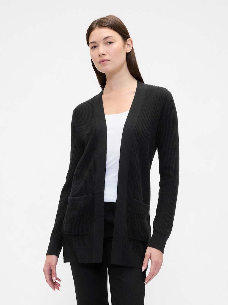 Relaxed Shaker-Stitch Open-Front Cardigan: $29.99 Relaxed Shaker-Stitch Open-Front Cardigan: $29.99