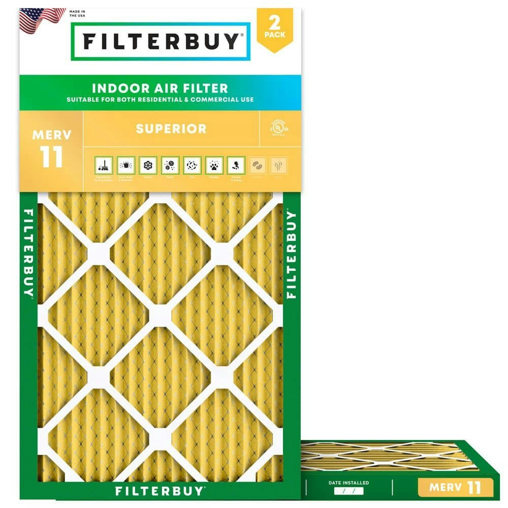 12.5" x 21" x 1" MERV 11 Allergen Defense Pleated Air Filter 2-Pack: $40.98