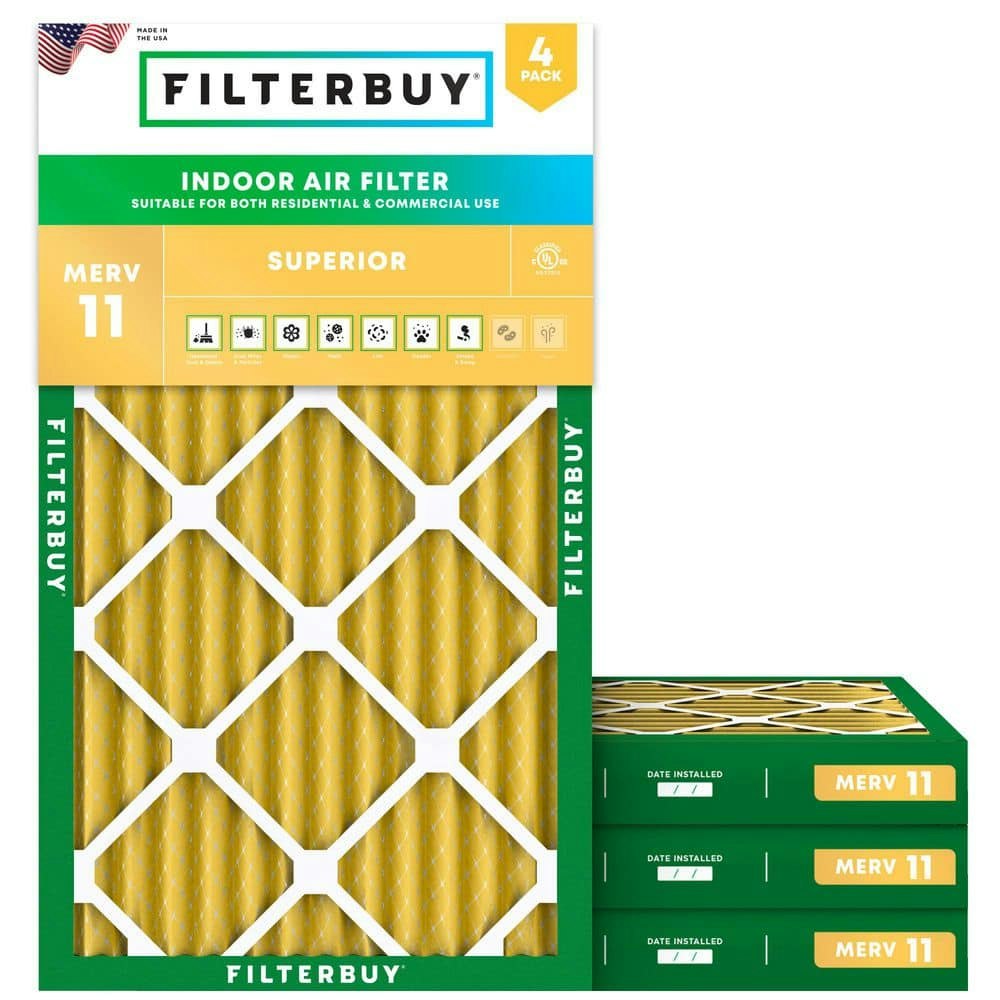 12.75" x 21" x 2" MERV 11 HVAC Air Filters 4-Pack: $75.96