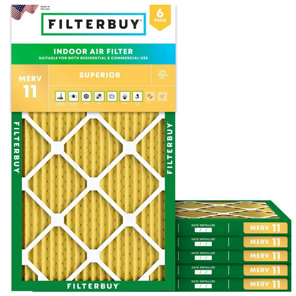 12" x 22" x 1" MERV 11 Allergen Defense Pleated HVAC Air Filter 6-Pack: $92.94
