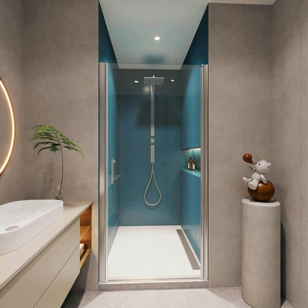 32-33" x 72" Frameless Pivot Swing Corner Shower Door and Panel: $382.76 32-33" x 72" Frameless Pivot Swing Corner Shower Door and Panel: $382.76