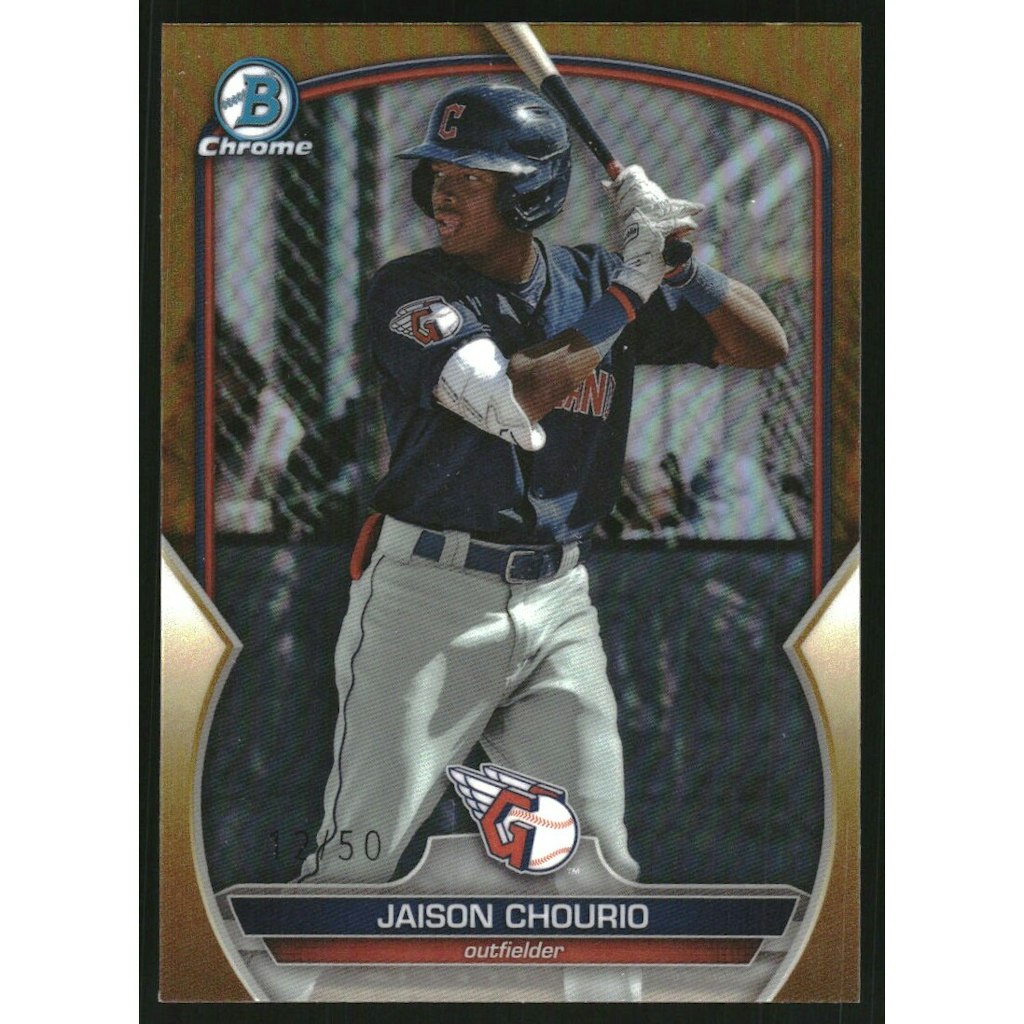 Jaison Chourio 2023 Bowman Chrome Draft Gold Refractor Card: $15 Jaison Chourio 2023 Bowman Chrome Draft Gold Refractor Card: $15
