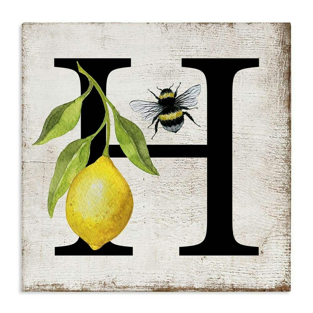 Lemon & Bee H Letter Animal Graphic Art Print 17" x 17": $42.39 Lemon & Bee H Letter Animal Graphic Art Print 17" x 17": $42.39