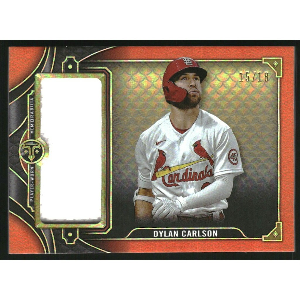 2022 Topps Triple Threads Dylan Carlson Jumbo Relic Card: $10 2022 Topps Triple Threads Dylan Carlson Jumbo Relic Card: $10