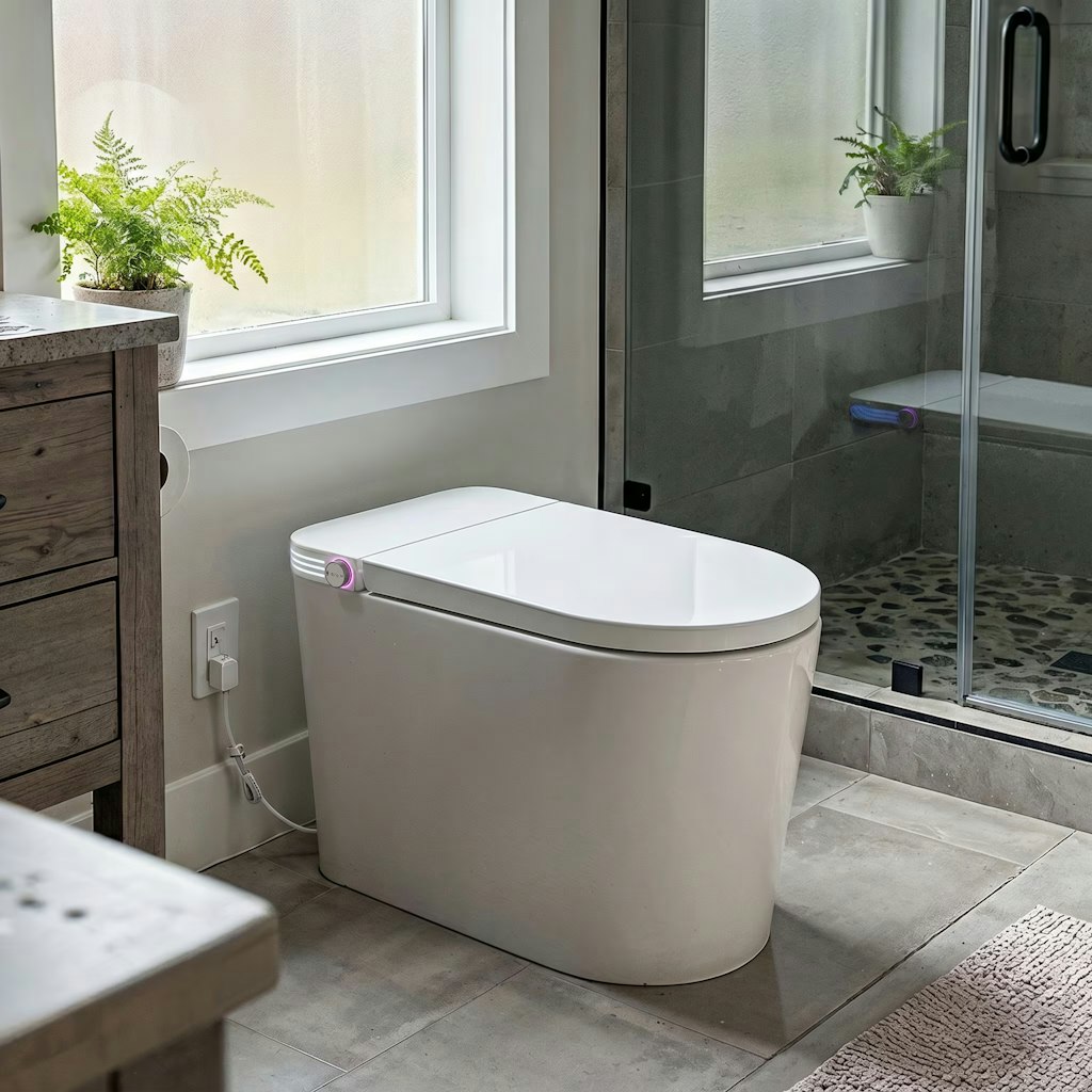 Famapy Touchless Smart Toilet with Auto Lid & Auto Flush: $300