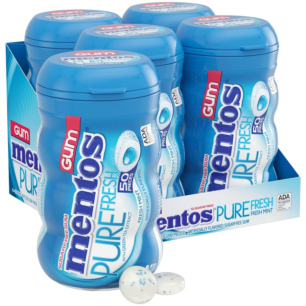Mentos Pure Fresh Sugar-Free Chewing Gum 50-Count Bottle 4-Pack: $8.16 via Sub & Save