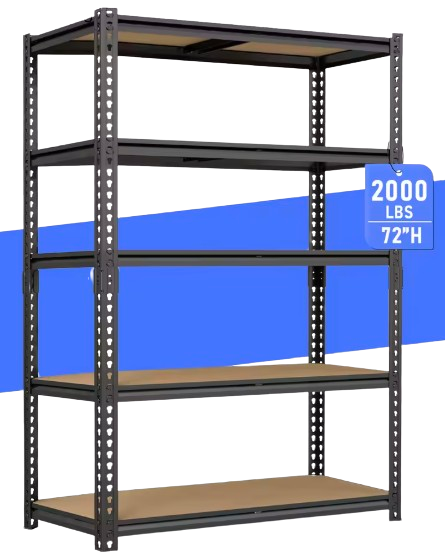 72" Heavy-Duty Industrial Metal Storage Shelves: $35