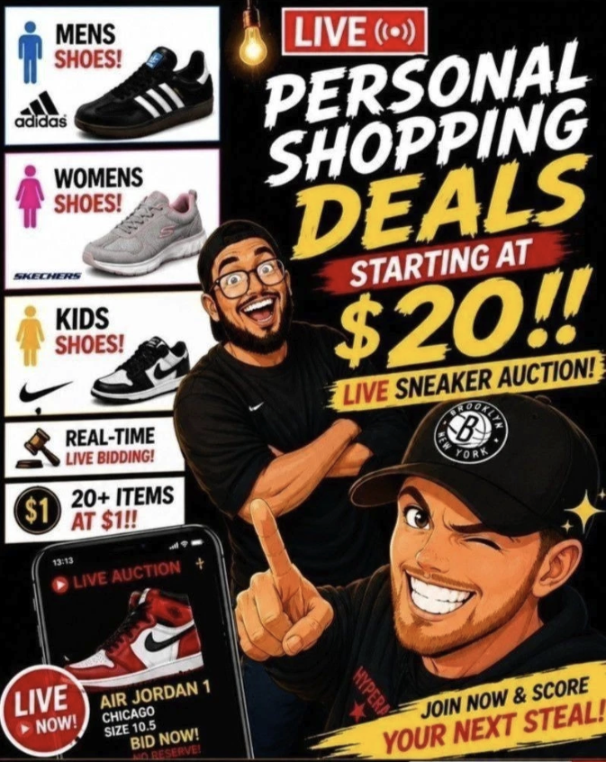 Nike, adidas & Puma Sneakers on eBay Live: Deals from $1, from 11am