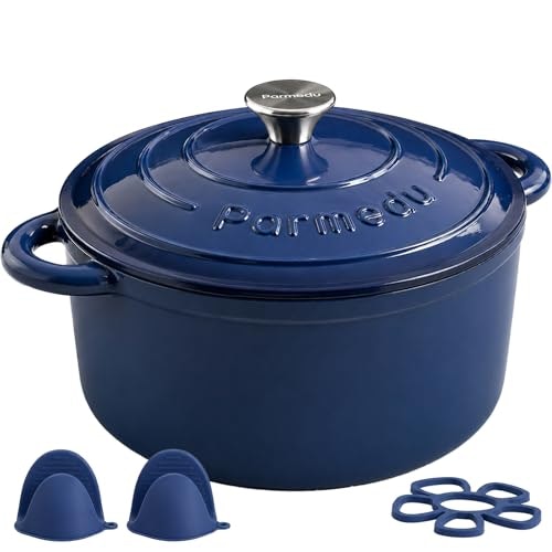 Parmedu 5.5-Quart Enameled Cast Iron Dutch Oven: $35.99