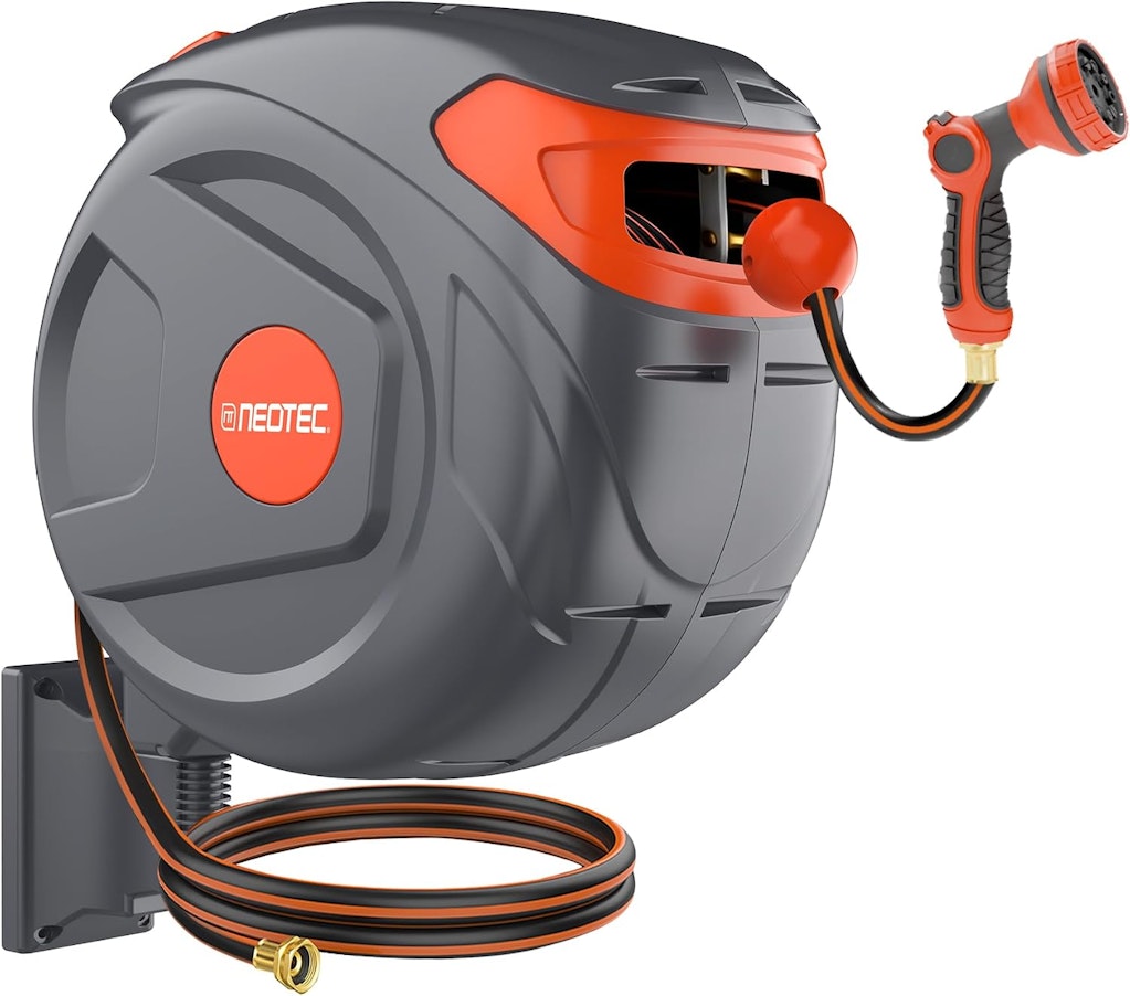 Neo-Tec 100-Foot 1/2" Retractable Garden Hose Reel: $59.99