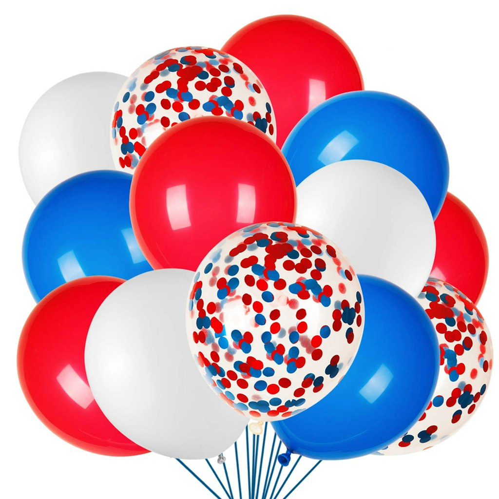 80-Piece Red, White & Blue 12" Patriotic Balloon Set: $8.98