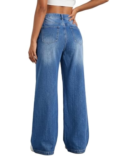 Emmiol Women's High-Waist Baggy Wide-Leg Denim Jeans: $32.29