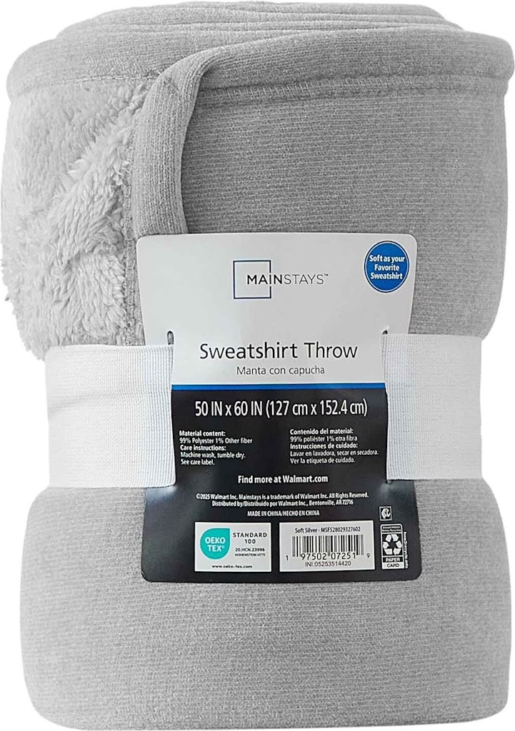 Mainstays Cozy Sweatshirt Chenille Throw Blanket: $7.97