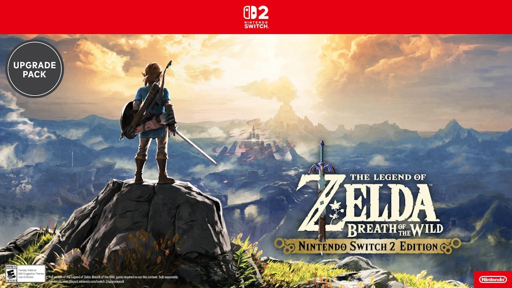 The Legend of Zelda: Breath of the Wild for Nintendo Switch 2 (Upgrade Pack Digital Code): $6.99