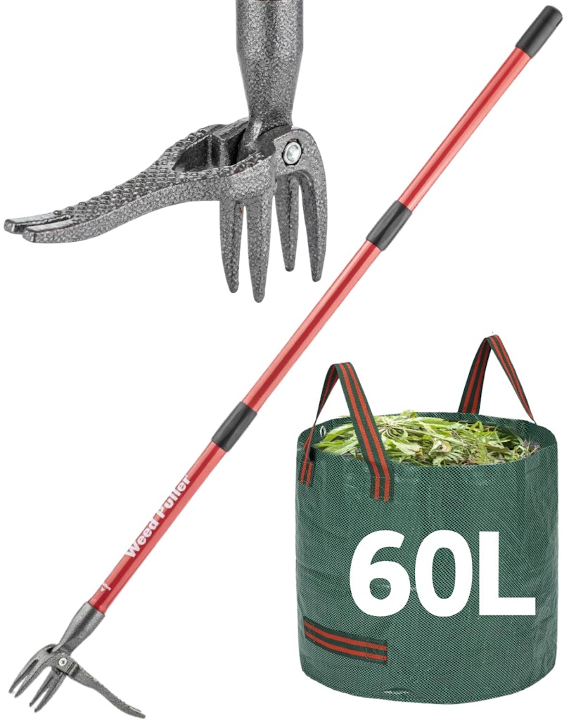 48" Stand Up Weed Puller w/ Yard Bag: $13.99