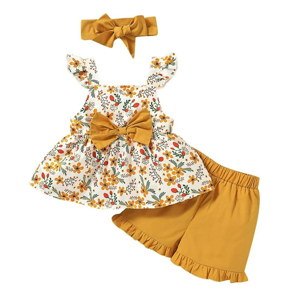 Toddler Girl Floral Top and Shorts 3-Piece Outfit: $10.79 Toddler Girl Floral Top and Shorts 3-Piece Outfit: $10.79
