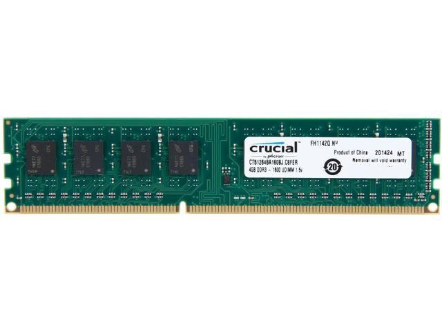 Crucial 4GB DDR3 1600 Desktop Memory: $22.57 Crucial 4GB DDR3 1600 Desktop Memory: $22.57