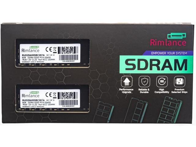 Rimlance 16GB (2x8GB) DDR4 3200MHz UDIMM Desktop Memory: $89.99 Rimlance 16GB (2x8GB) DDR4 3200MHz UDIMM Desktop Memory: $89.99