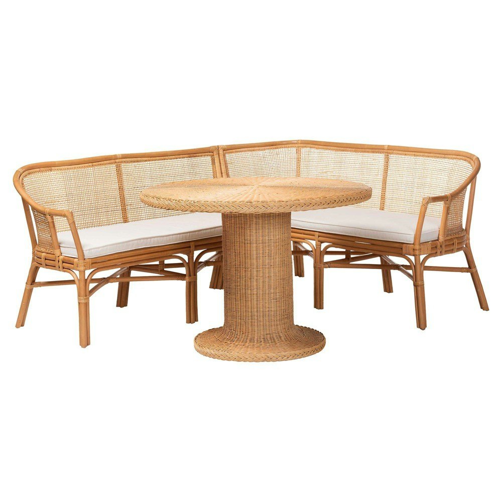 Bali & Pari Aara 3-Piece Rattan Dining Nook Set: $2,099.99 Bali & Pari Aara 3-Piece Rattan Dining Nook Set: $2,099.99